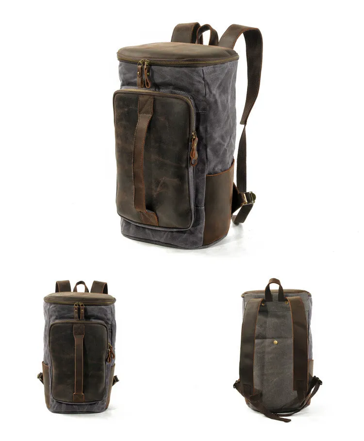 Roomy Capacity Leather Canvas Backpack 6139