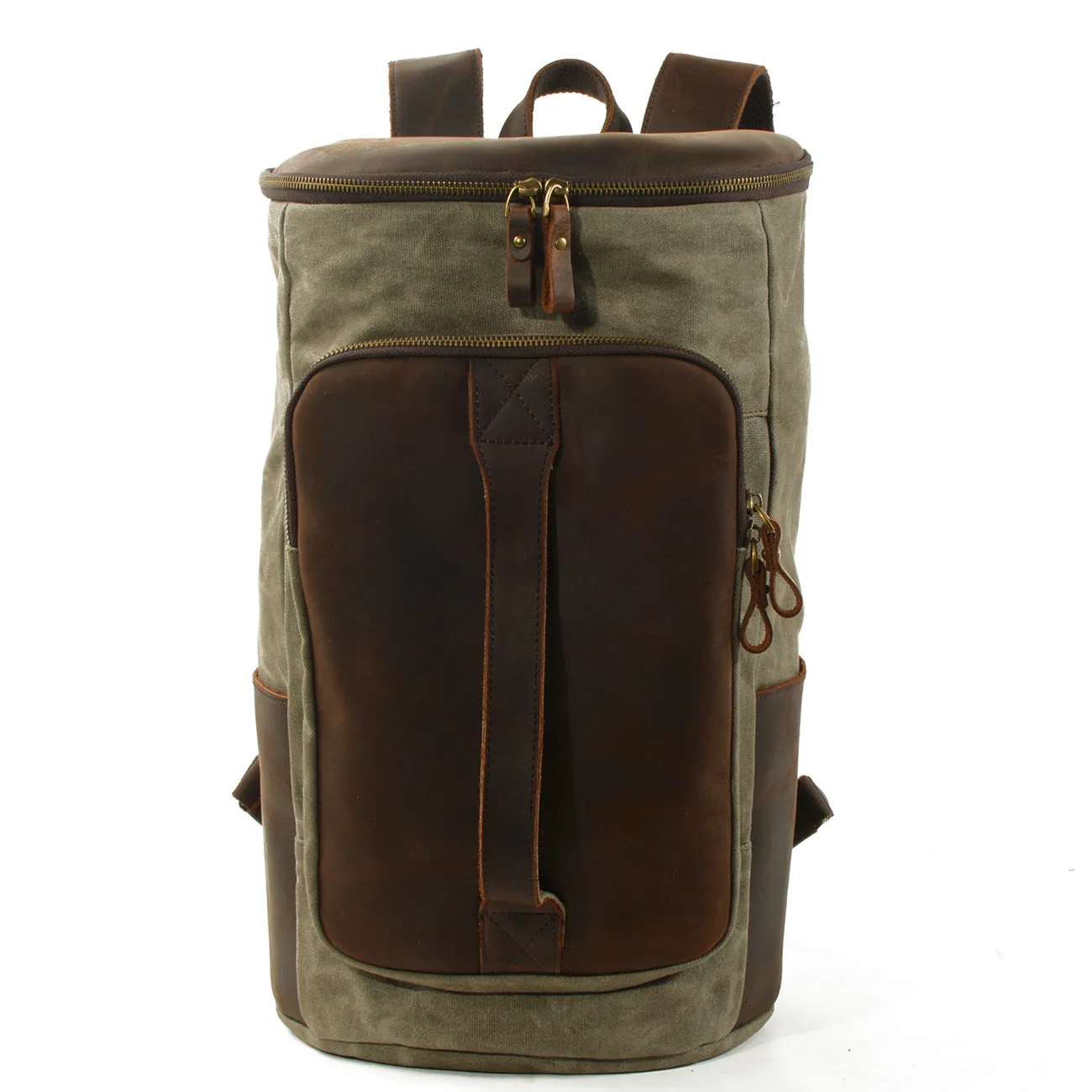 Roomy Capacity Leather Canvas Backpack 6139