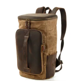 Roomy Capacity Leather Canvas Backpack 6139