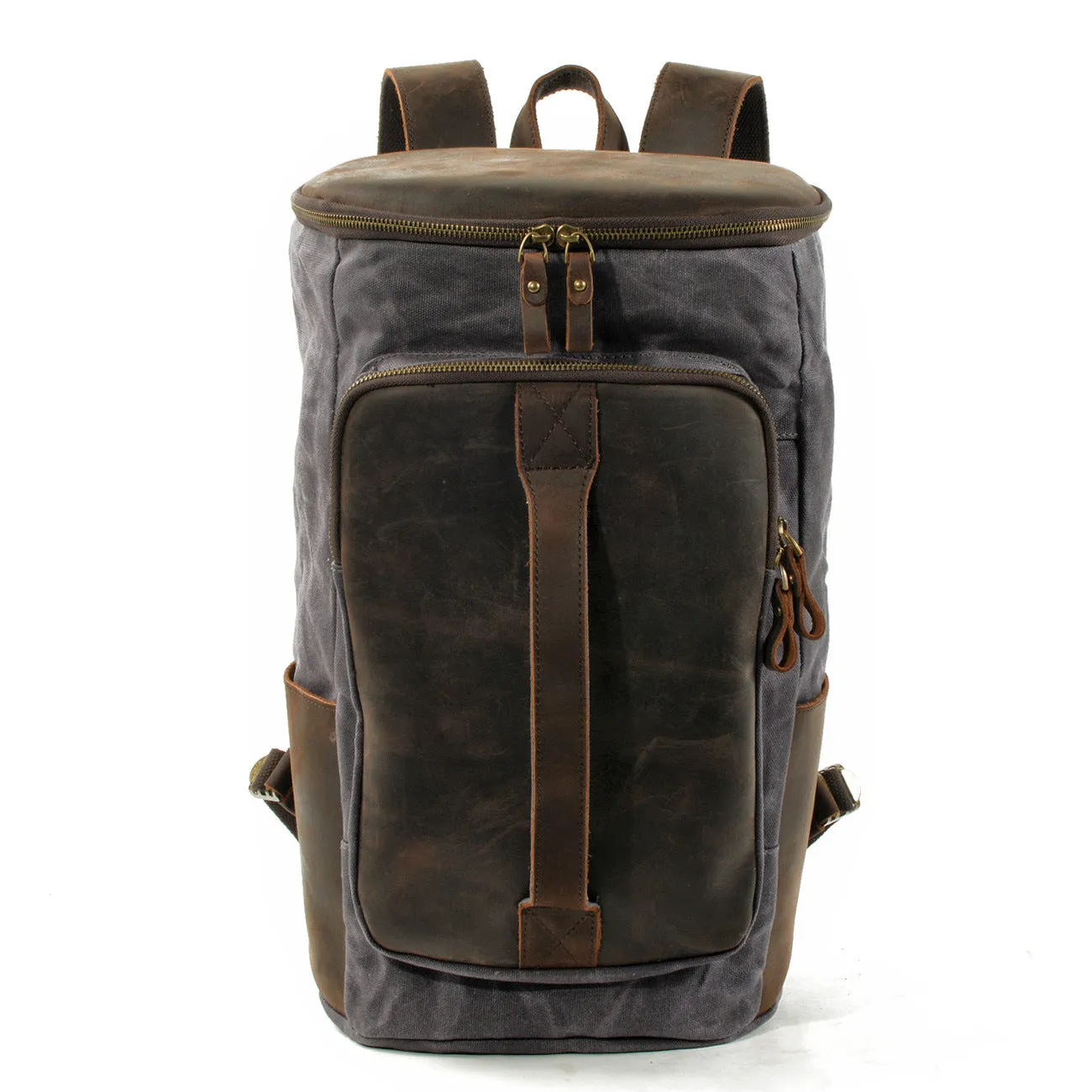 Roomy Capacity Leather Canvas Backpack 6139