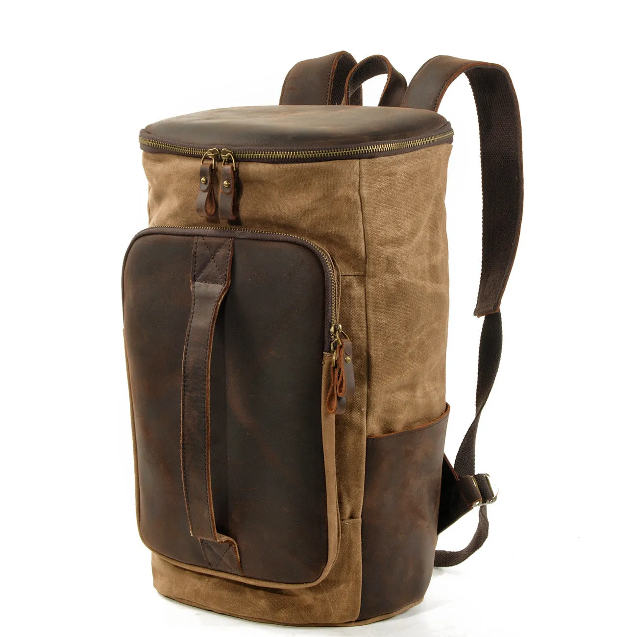Roomy Capacity Leather Canvas Backpack 6139