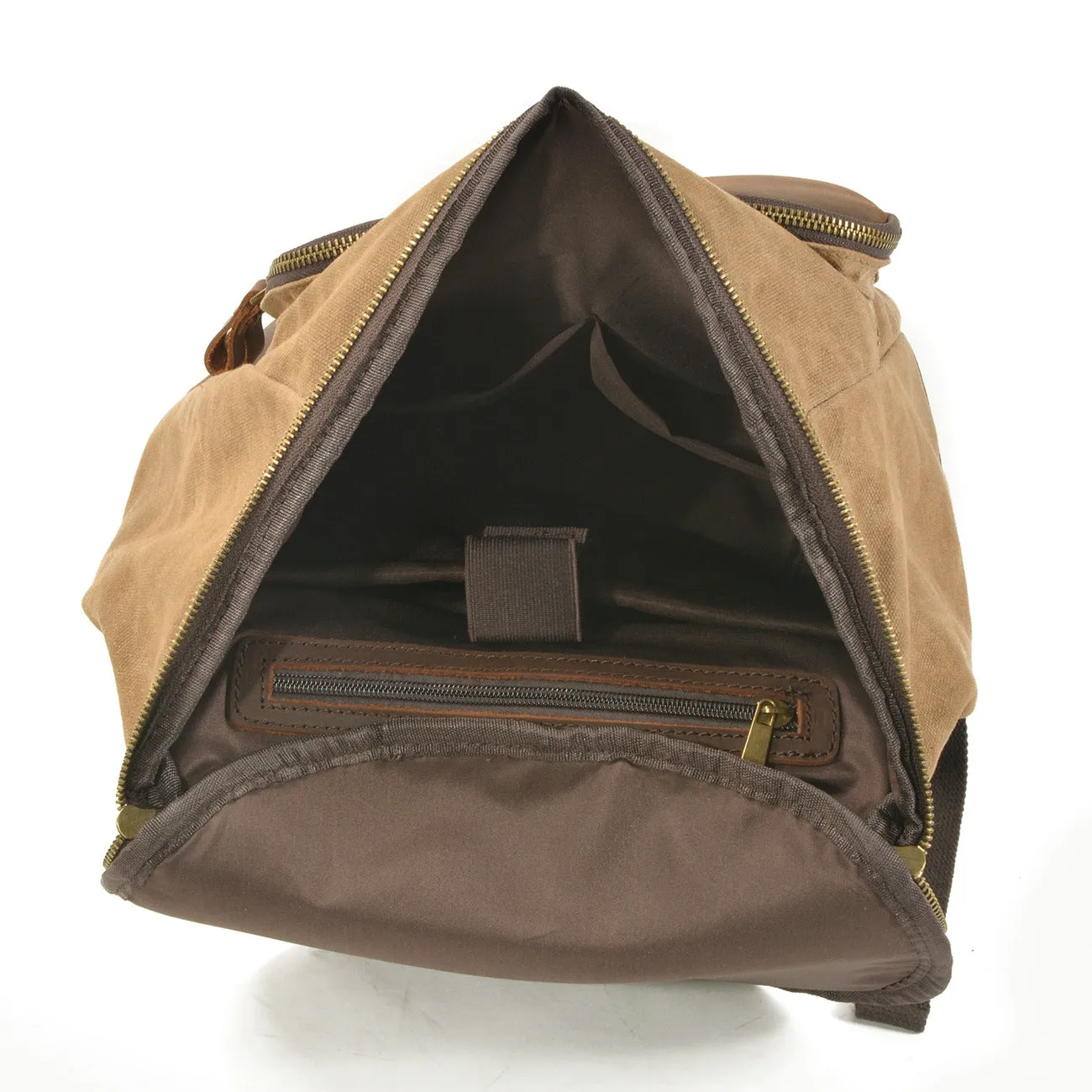 Roomy Capacity Leather Canvas Backpack 6139