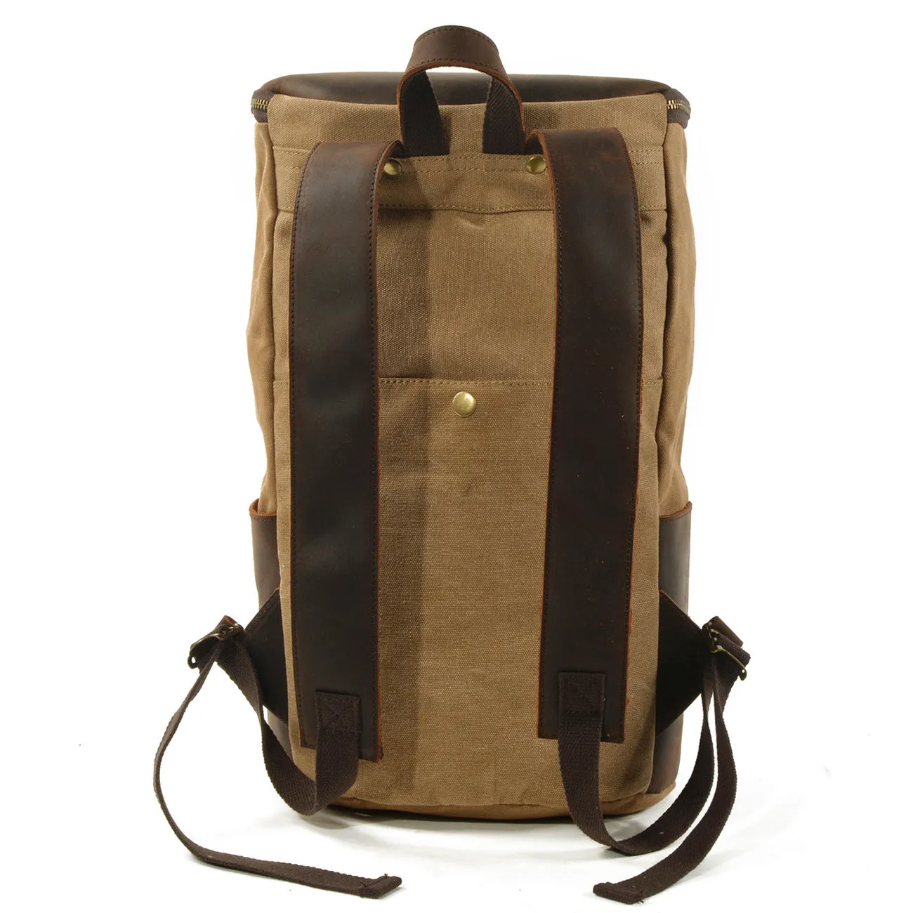 Roomy Capacity Leather Canvas Backpack 6139