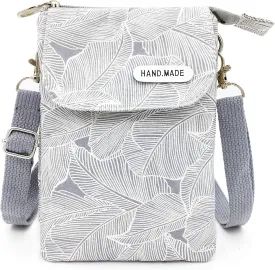 Roomy Cell Phone Purse Wallet Canvas Small Crossbody Purse Bags with Shoulder Strap For Women teen girlsl