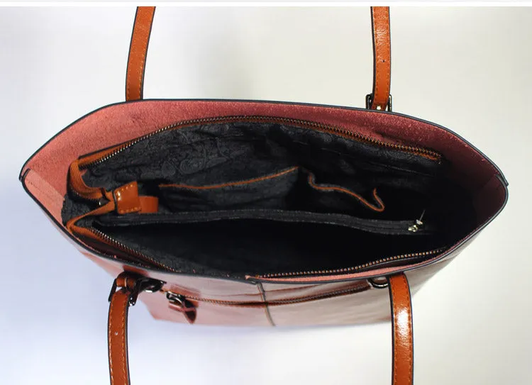 Simple Leather Tote Bag Shoulder Bag for Women