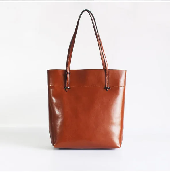 Simple Leather Tote Bag Shoulder Bag for Women