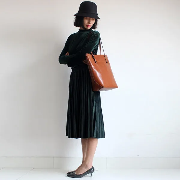 Simple Leather Tote Bag Shoulder Bag for Women
