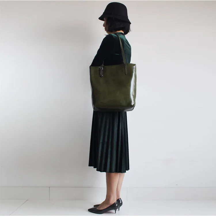 Simple Leather Tote Bag Shoulder Bag for Women