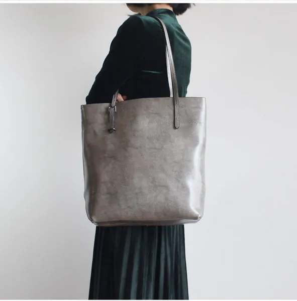 Simple Leather Tote Bag Shoulder Bag for Women