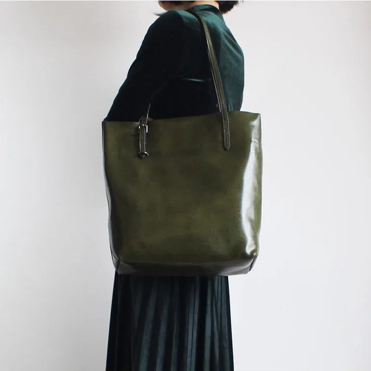 Simple Leather Tote Bag Shoulder Bag for Women