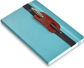 Small Leather Adjustable Pen Holder for Journals, Notebooks, Planners, Books, Pencil Sleeve Case Pouch (Cognac)