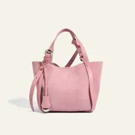 Suede Basket Bag - Baby Pink
