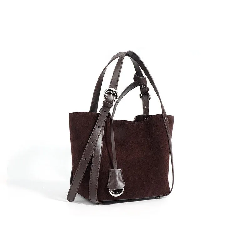Suede Basket Bag - Baby Pink