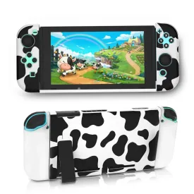 Switch Protective Case, Switch Hard Case and Soft TPU Joy Con Covers - Cow Print (Not for Switch OLED)