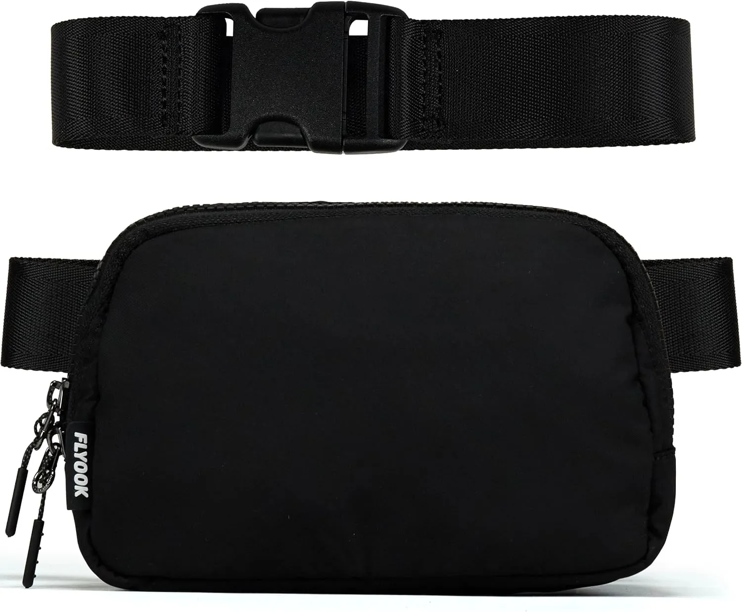  Unisex Mini   and Extender Strap, Adjustable Strap Nylon Cross Body Sling Bag for Workout, Running, Traveling, Hiking. (Black)