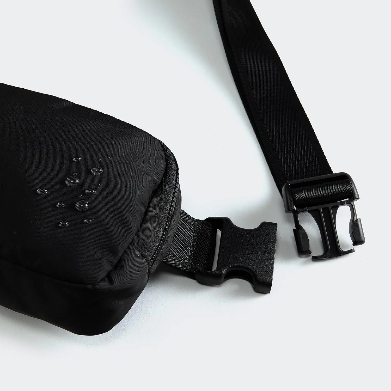 Unisex Mini   and Extender Strap, Adjustable Strap Nylon Cross Body Sling Bag for Workout, Running, Traveling, Hiking. (Black)