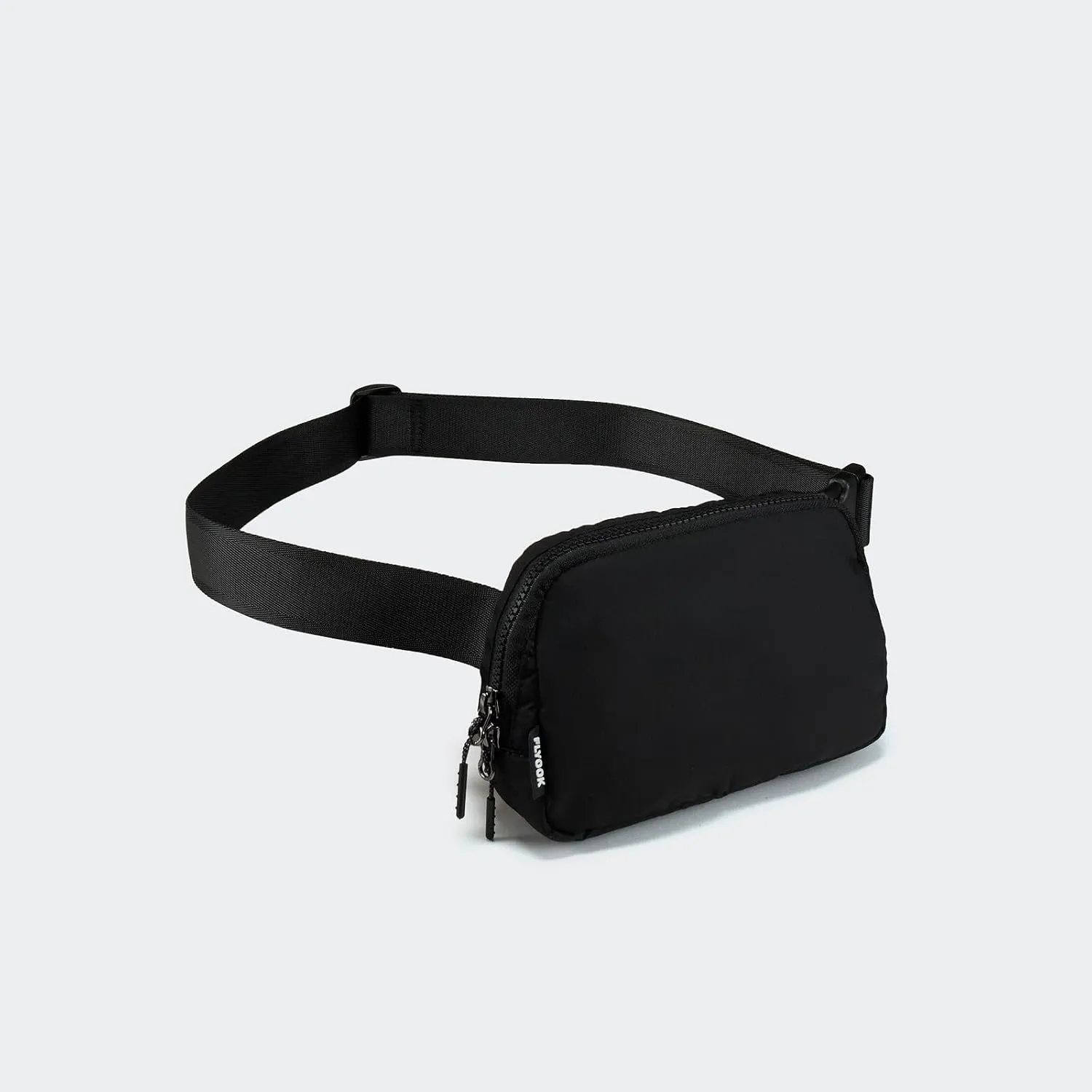  Unisex Mini   and Extender Strap, Adjustable Strap Nylon Cross Body Sling Bag for Workout, Running, Traveling, Hiking. (Black)