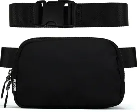  Unisex Mini   and Extender Strap, Adjustable Strap Nylon Cross Body Sling Bag for Workout, Running, Traveling, Hiking. (Black)