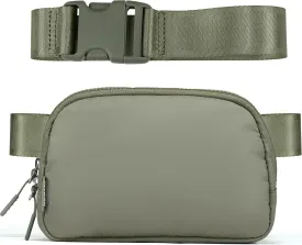  Unisex Mini   and Extender Strap, Adjustable Strap Nylon Cross Body Sling Bag for Workout, Running, Traveling, Hiking. (Grey Sage)