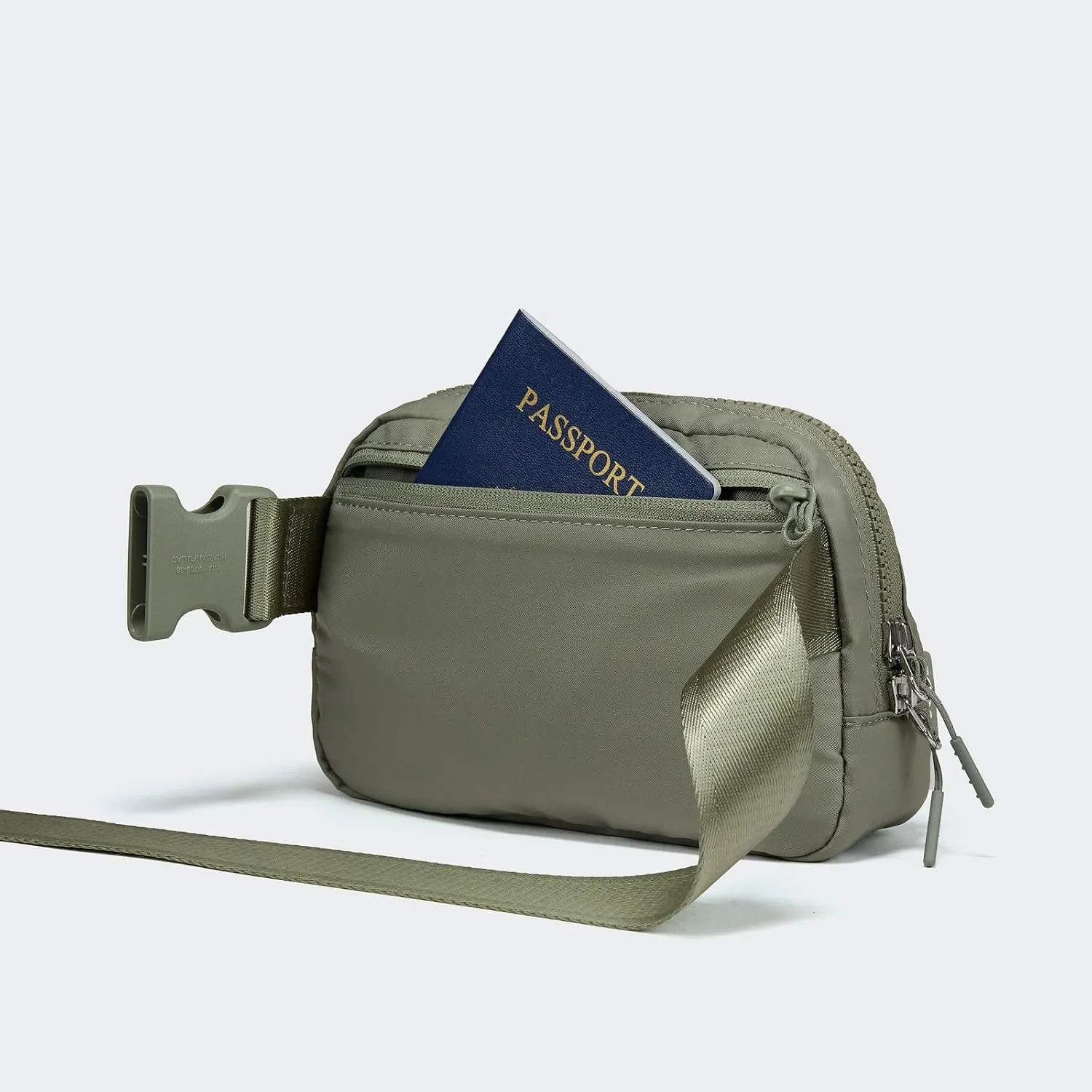  Unisex Mini   and Extender Strap, Adjustable Strap Nylon Cross Body Sling Bag for Workout, Running, Traveling, Hiking. (Grey Sage)