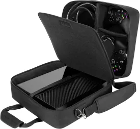 USA Gear Console Carrying Case - Xbox Travel Bag Compatible with Xbox One and Series S with Water Resistant Exterior and Accessory Storage for Controllers, Cables, Gaming Headsets and More