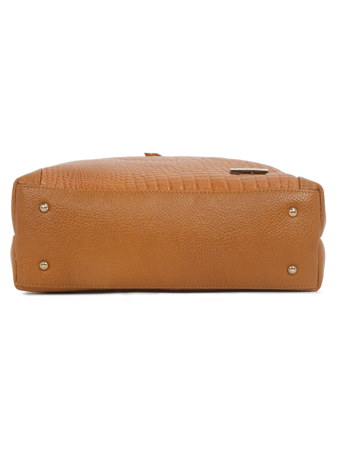 Women Mango Texture Leather Structured Handheld Bag