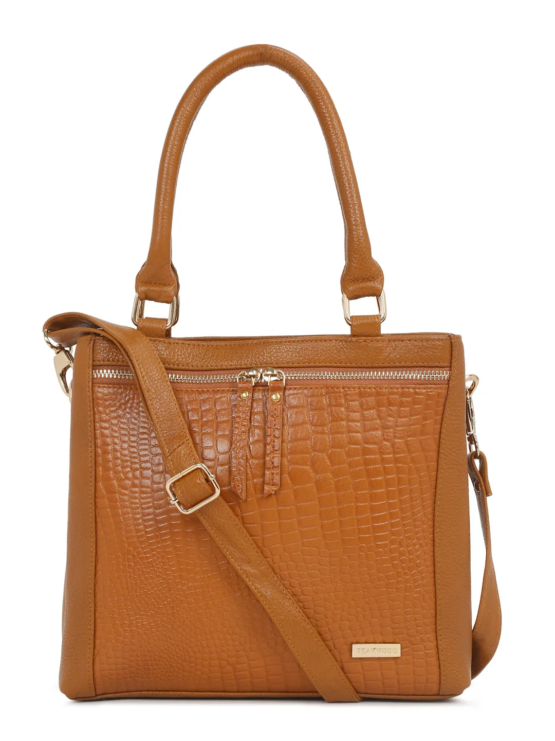 Women Mango Texture Leather Structured Handheld Bag