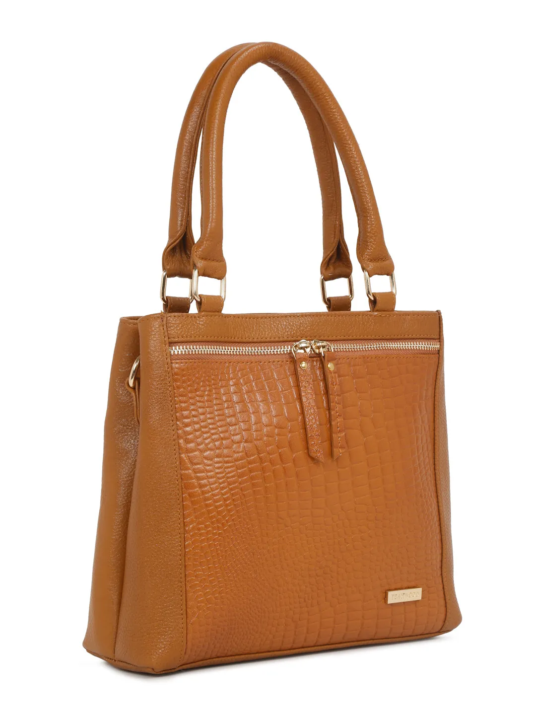 Women Mango Texture Leather Structured Handheld Bag