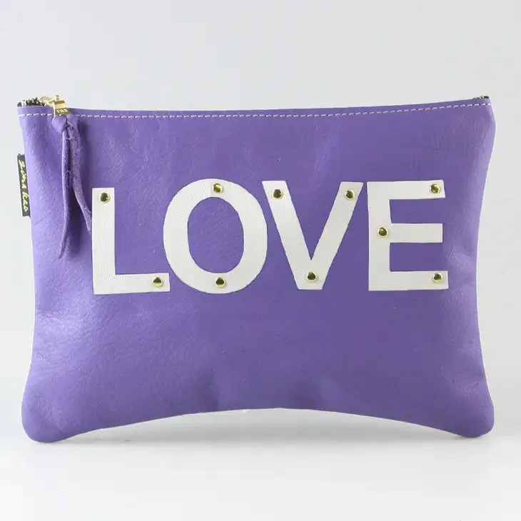 Zina Kao Exclusives - Love Applique Carter Clutch (Eggplant)